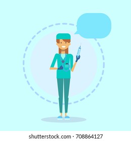 Medical Doctor Clinics Hospital Female Medicine Worker Online Consultation Concept Flat Vector Illustration 库存矢量图
