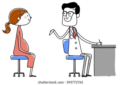 medical doctor. Examination of the pregnant woman. vector illustration.
