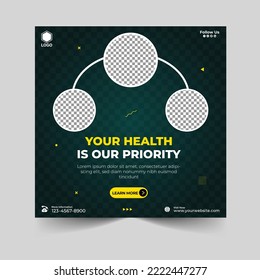 Medical Doctor And Healthcare Consultant Social Media Instagram Post Design