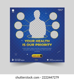 Medical doctor and healthcare consultant social media instagram post design