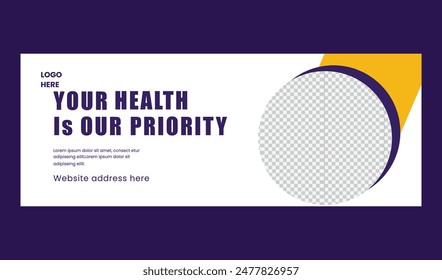 Medical doctor healthcare social media facebook cover and web banner design template