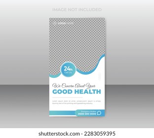 Medical doctor healthcare timeline story social media design template