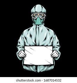 medical doctor holding paper vector