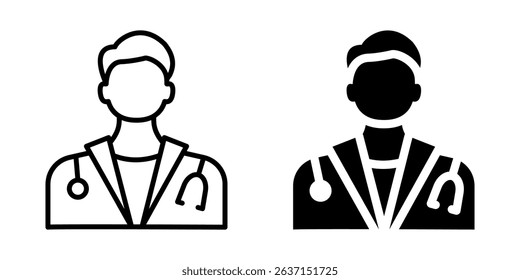 Medical doctor icon. Line and silhouette style.