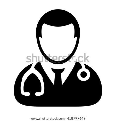 Medical Doctor Icon - Male Health Care Physician With Stethoscope Vector illustration