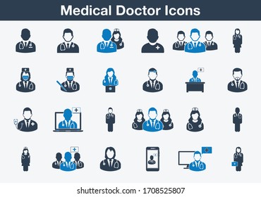Medical Doctor Icons. Editable Vector EPS Symbol Illustration.