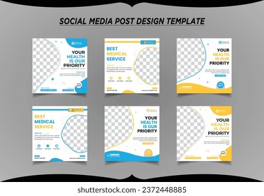 Medical Doctor Social Media Post template set
