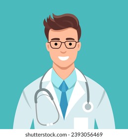 Medical doctor with stethoscope. Vector illustration