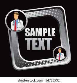 medical doctor tilted silver web button