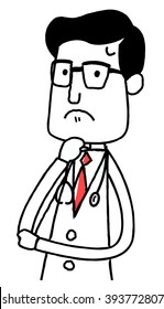 medical doctor. Trouble. vector illustration.