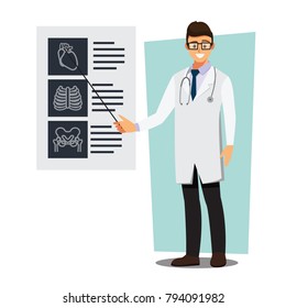 Medical doctors character Presents , illustration