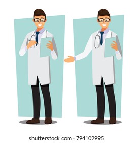 Medical doctors character professors presents, illustration