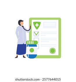 Medical doctors. Hospital staff, professional surgeon, therapist or neurologist, doctors wearing uniform flat vector illustration