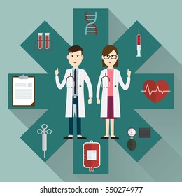 medical doctors and icon vector illustration