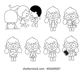 Medical doctors. Vector illustration of senior doctors