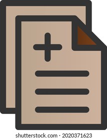 Medical Document Filled Gradient Vector Icon Design
