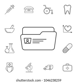 Medical Document icon. Archive data file. Detailed set of medicine outline icons. Premium quality graphic design icon. One of the collection icons for websites, web design, mobile on white background