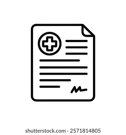 Medical Document Icon - Healthcare and Records Symbol