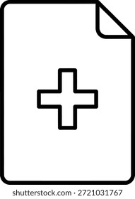Ícone de documento médico com sinal de adição