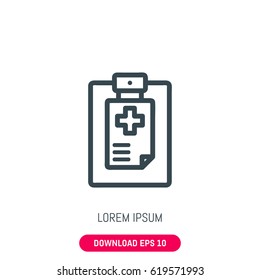 Medical document icon, vector