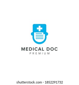 Icono del vector del logotipo del documento médico