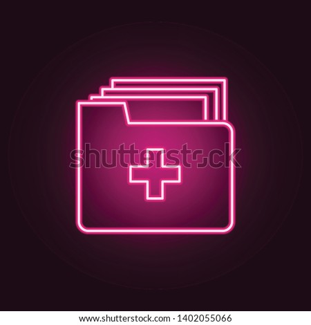 Medical Document neon icon. Elements of Medecine set. Simple icon for websites, web design, mobile app, info graphics