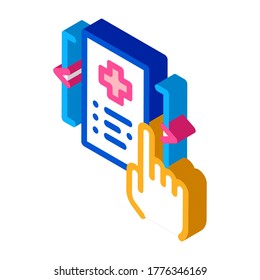 medical document selection icon vector. isometric medical document selection sign. color isolated symbol illustration