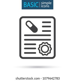 medical document simple line icon