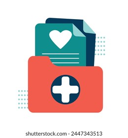 Medical document symbol. Analysis, diagnosis, and prescription concept sign. Clinical record icon. Vector illustration