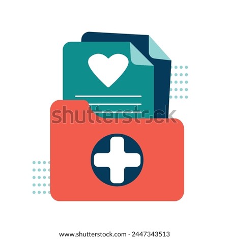 Medical document symbol. Analysis, diagnosis, and prescription concept sign. Clinical record icon. Vector illustration