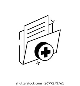 Ilustración de stock de icono de Vector de documento médico