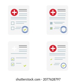 medical document which indicates good health, vector illustration
