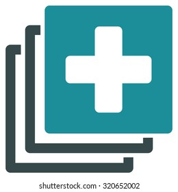Medical Documents vector icon. Style is bicolor flat symbol, soft blue colors, rounded angles, white background.