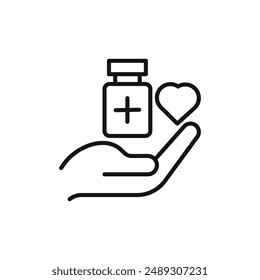 Medical donation logo sign vector outline