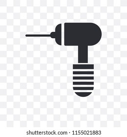 Medical drill vector icon isolated on transparent background, Medical drill logo concept
