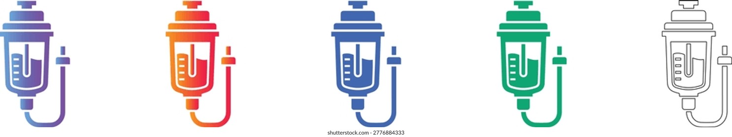 Medical Drip Chamber Vector Icons vol 2529