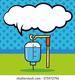 medical drip color doodle, speech bubble