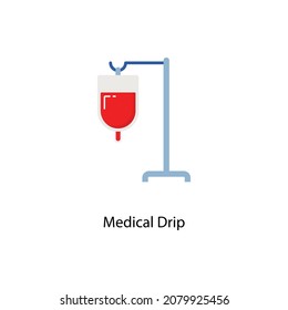 Medizinisches Drip-Flat-Symbol Pixel perfekt. Für Mobile und Web. Stockillustration