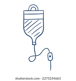 Medical drip. Hand drawn vector illustration