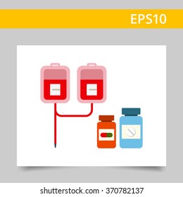 Medical drip and pill bottles