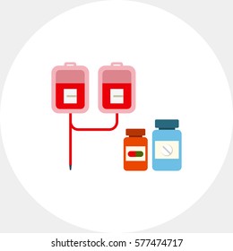 Medical drip and pill bottles