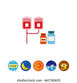Medical drip and pill bottles