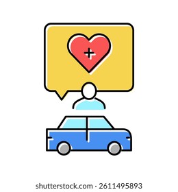 medical driving conditions color icon vector. medical driving conditions sign. isolated symbol illustration