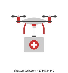 medical drone delivery service vector