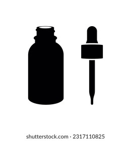 Medical drop bottle vector icon isolated on white background