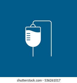 Medical Drop Counter Flat Icon On Blue Background