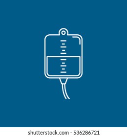 Medical Drop Counter Line Icon On Blue Background