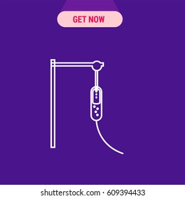 Medical Drop Counter Vector Icon, The outlined symbol of medical system on blue background. Simple, modern flat vector illustration for mobile app, website or desktop app   