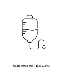 Icono de línea vectorial del contador de caída médica en estilo plano