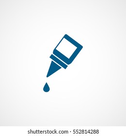 Medical Droplet Blue Flat Icon On White Background
